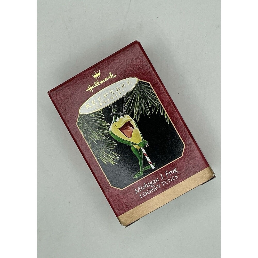 Looney Tunes Frog Ornament Michigan J Frog Character 1997 Hallmark Keepsake New